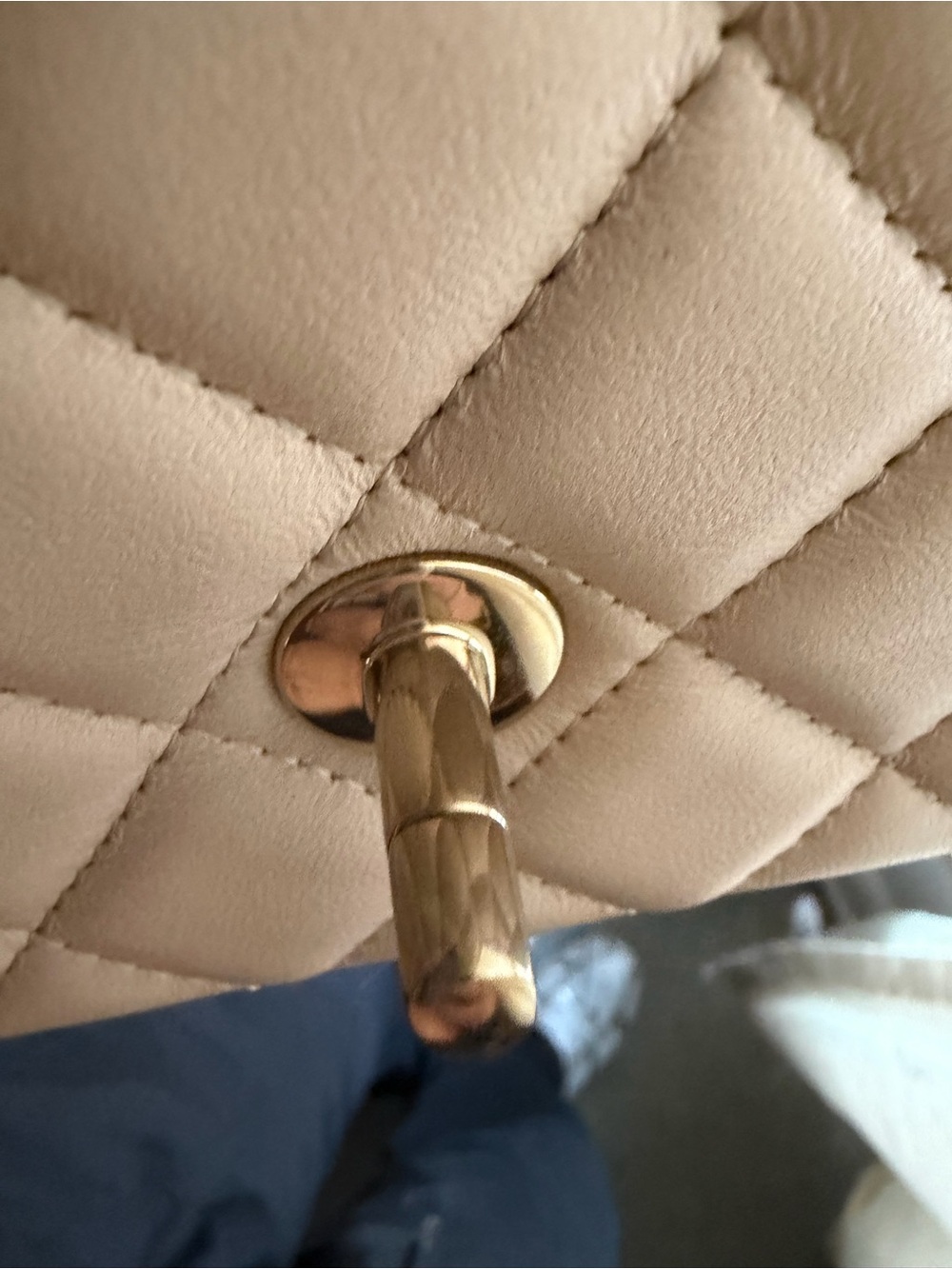 CHANEL Beige mini classic Quilted Small Flap Crossbody with Gold Chain - Picture 6 of 14